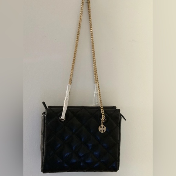 NWT TORY BURCH WILLA ZIP TOP LEATHER TOTE BLACK - Picture 8 of 12